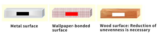 Can stick to metal, wallpaper-bonded, or wood surfaces.